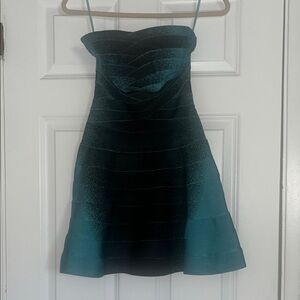 Chic Strapless Teal Dress